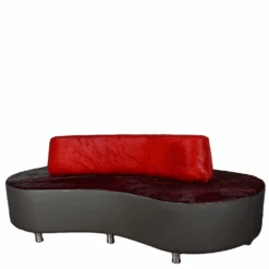Designer Leather Sofa Brum Red/burgundy/grey : Picasso Collection