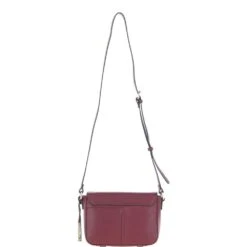 Flap Over Leather Crossbody Bag Wine: Z-75 -Luxe Style Central ashwood flap over leather crossbody bag wine z 75 p7014 25609 image