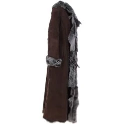 Full Length Toscana Suede Leather Coat Brown: Squisita -Luxe Style Central ashwood full length toscana suede leather coat brown squisita p6824 25119 image