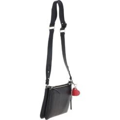 Ladies Two Sections Leather Shoulder Bag Black: J-18 -Luxe Style Central ashwood ladies two sections leather shoulder bag black j 18 p5916 20959 image