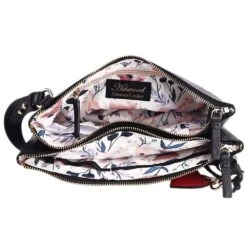 Ladies Two Sections Leather Shoulder Bag Black: J-18 -Luxe Style Central ashwood ladies two sections leather shoulder bag black j 18 p5916 21019 image