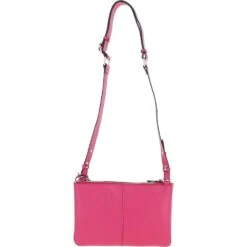 Ladies Two Sections Leather Shoulder Bag Raspberry: J-18 -Luxe Style Central ashwood ladies two sections leather shoulder bag raspberry j 18 p5918 20966 image
