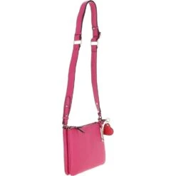 Ladies Two Sections Leather Shoulder Bag Raspberry: J-18 -Luxe Style Central ashwood ladies two sections leather shoulder bag raspberry j 18 p5918 20967 image