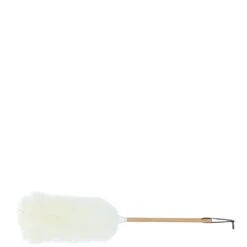 Lambswool Duster With Solid Wooden Handle Natural: Dusty -Luxe Style Central ashwood lambswool duster with solid wooden handle natural dusty p5786 20635 image