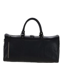Large Leather Holdall – Black: T-77