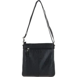 Leather Croc Cross-Body Bag Black: L-70 -Luxe Style Central ashwood leather croc cross body bag black l 70 p6385 23429 image