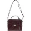 Leather Crocodile Print Shoulder Bag Bordeaux: C-55 -Luxe Style Central ashwood leather crocodile print shoulder bag bordeaux c 55 p5429 19627 image
