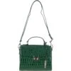 Leather Crocodile Print Shoulder Bag Green: C-55 -Luxe Style Central ashwood leather crocodile print shoulder bag green c 55 p5430 19631 image