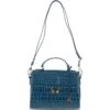 Leather Crocodile Print Shoulder Bag Teal: C-55 -Luxe Style Central ashwood leather crocodile print shoulder bag teal c 55 p5432 19639 image