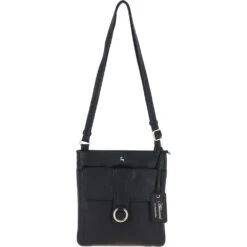 Leather Crossbody Bag Black: 64033