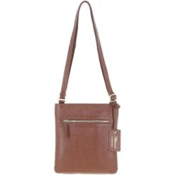 Leather Crossbody Bag Tan: CB-3 (63014)