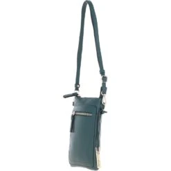Leather Crossbody Smart Phone Bag Green: Z-71 -Luxe Style Central ashwood leather crossbody smart phone bag green z 71 p6996 25530 image
