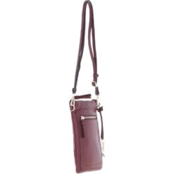 Leather Crossbody Smart Phone Bag Wine: Z-71 -Luxe Style Central ashwood leather crossbody smart phone bag wine z 71 p6998 25542 image