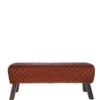Leather Diamond Stitch Bench Brown: KI-104 -Luxe Style Central ashwood leather diamond stitch bench brown ki 104 p5762 20536 image