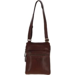 Leather Medium Flight Bag Chestnut Tan: T-71