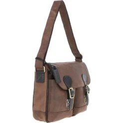 Leather Messenger Laptop Bag Oily Brown: EDWARD -Luxe Style Central ashwood leather messenger laptop bag oily brown edward p6227 22523 image
