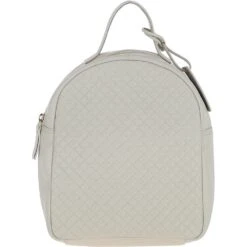 Leather Quilted Backpack Cream