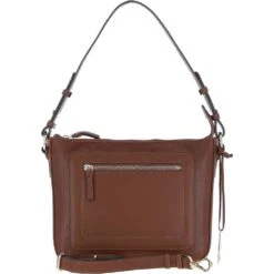 Leather Shoulder Bag Tan: Z-72