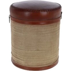 Leather Stag Stool Brown: KI-202 -Luxe Style Central ashwood leather stag stool brown ki 202 p5764 20494 image