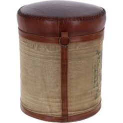 Leather Stag Stool Brown: KI-202 -Luxe Style Central ashwood leather stag stool brown ki 202 p5764 20495 image