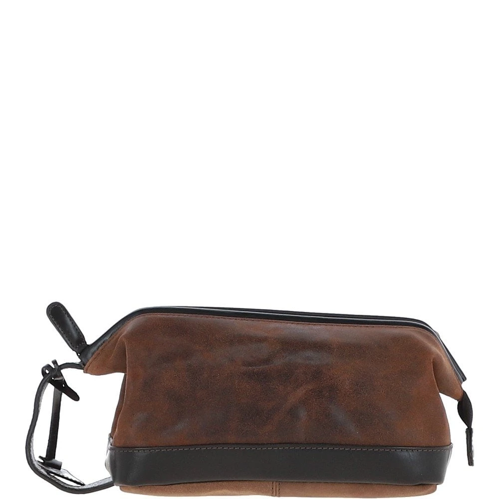 Leather Wash Bag Brown: LOU 3 Leather Wash Bag Brown: LOU