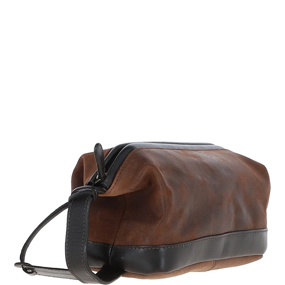 Leather Wash Bag Brown: LOU 6 Leather Wash Bag Brown: LOU - Image 4