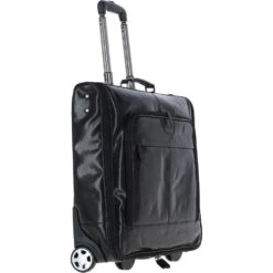 Leather Wheeled Suit Carrier Black : 89149 -Luxe Style Central ashwood leather wheeled suit carrier black 89149 p6735 24668 image