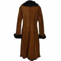 Long Length Toscana Suede Leather Coat Whisky/blk : Alaska -Luxe Style Central ashwood long length toscana suede leather coat whisky blk alaska p868 3764 image