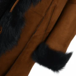 Long Length Toscana Suede Leather Coat Whisky/blk : Alaska -Luxe Style Central ashwood long length toscana suede leather coat whisky blk alaska p868 3765 image