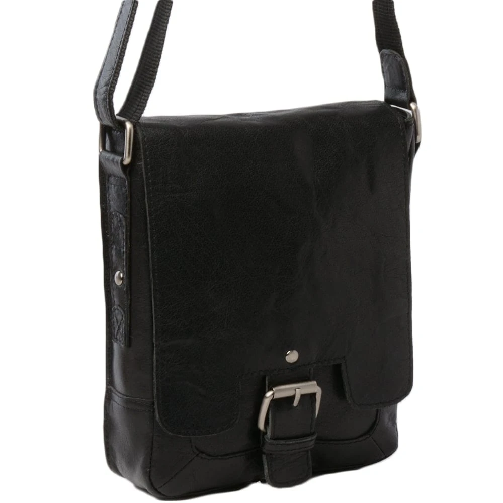 Mens Leather Flight Bag Black/crum : 8341 4 Mens Leather Flight Bag Black/crum : 8341 - Image 2