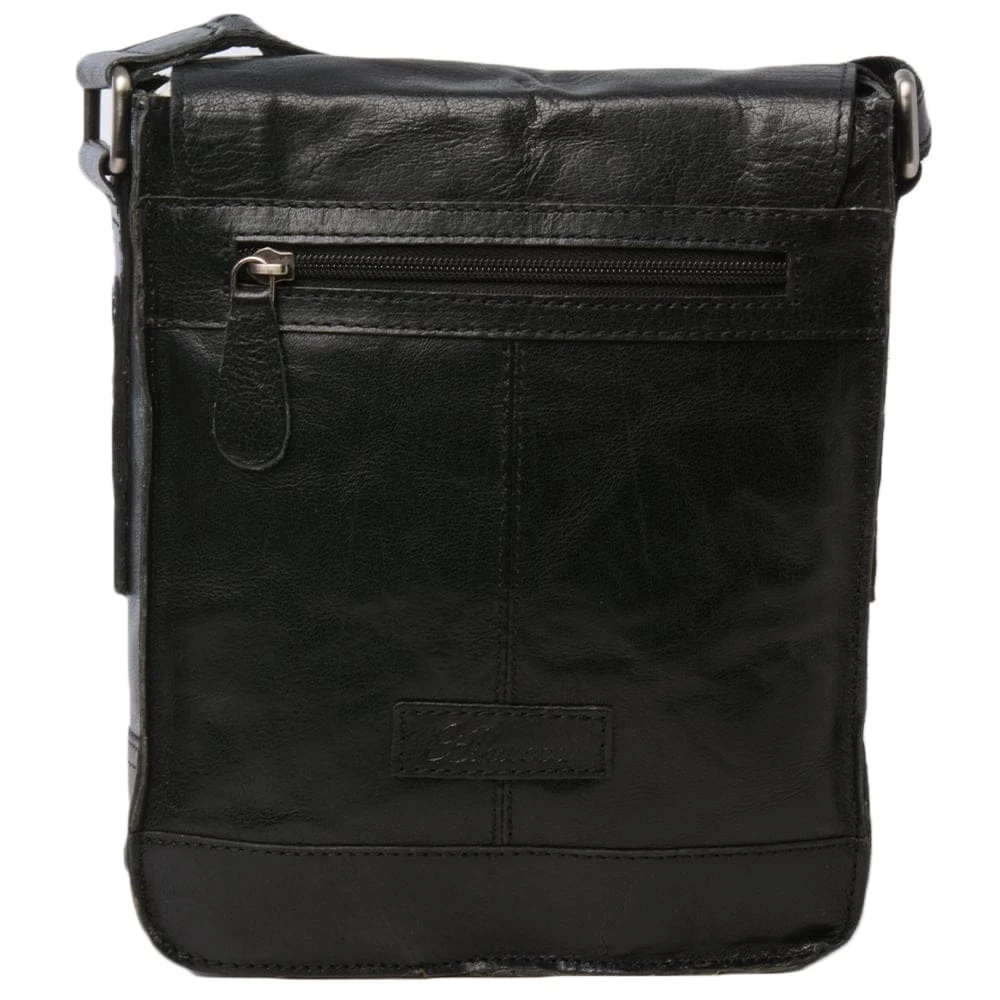 Mens Leather Flight Bag Black/crum : 8341 5 Mens Leather Flight Bag Black/crum : 8341 - Image 3