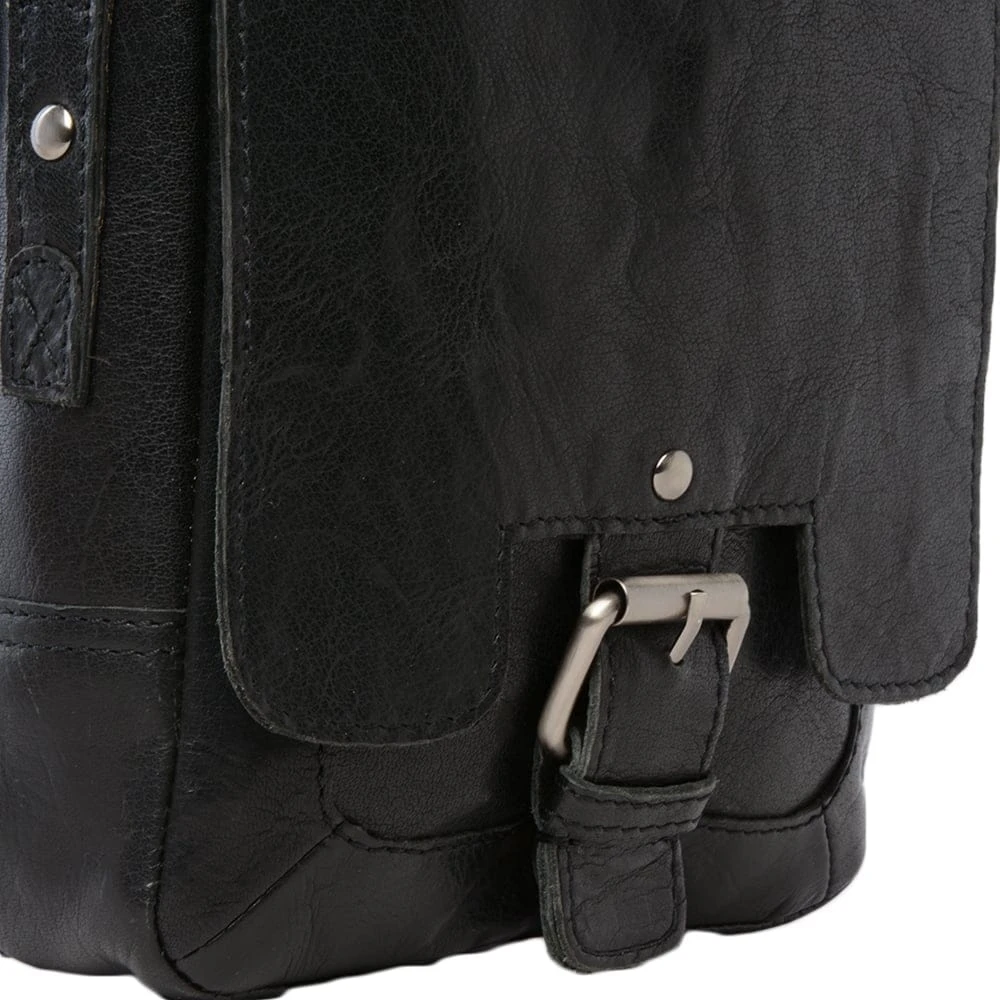 Mens Leather Flight Bag Black/crum : 8341 6 Mens Leather Flight Bag Black/crum : 8341 - Image 4