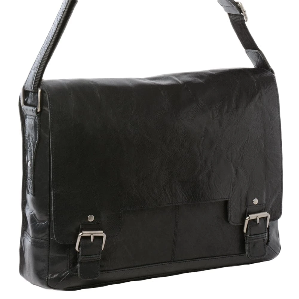 Mens Leather Laptop Messenger Bag Black/crum : 8343 4 Mens Leather Laptop Messenger Bag Black/crum : 8343 - Image 2