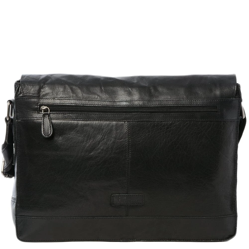 Mens Leather Laptop Messenger Bag Black/crum : 8343 5 Mens Leather Laptop Messenger Bag Black/crum : 8343 - Image 3
