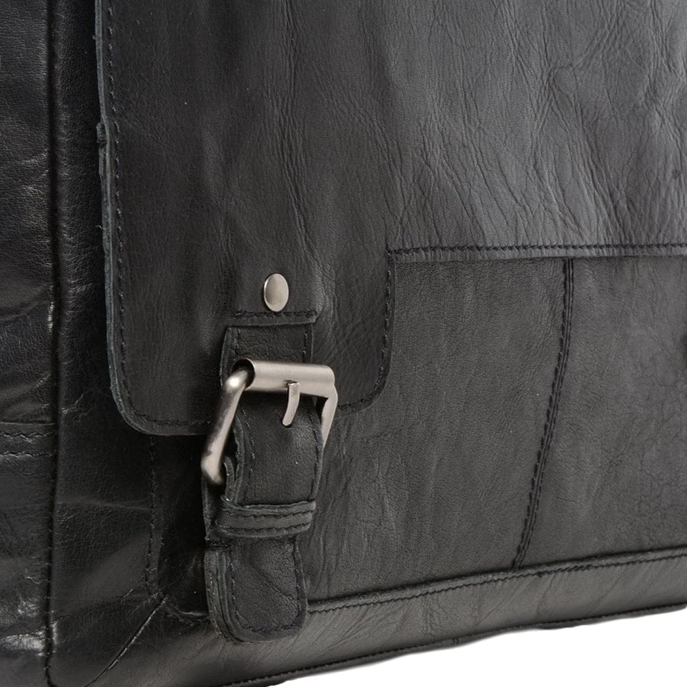 Mens Leather Laptop Messenger Bag Black/crum : 8343 6 Mens Leather Laptop Messenger Bag Black/crum : 8343 - Image 4