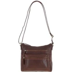 Medium Leather Shoulder Bag Chestnut: T-83