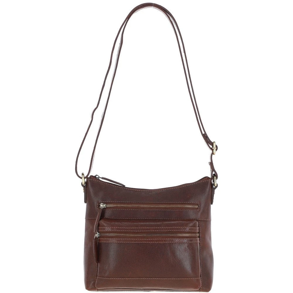 Medium Leather Shoulder Bag Chestnut: T-83 3 Medium Leather Shoulder Bag Chestnut: T-83
