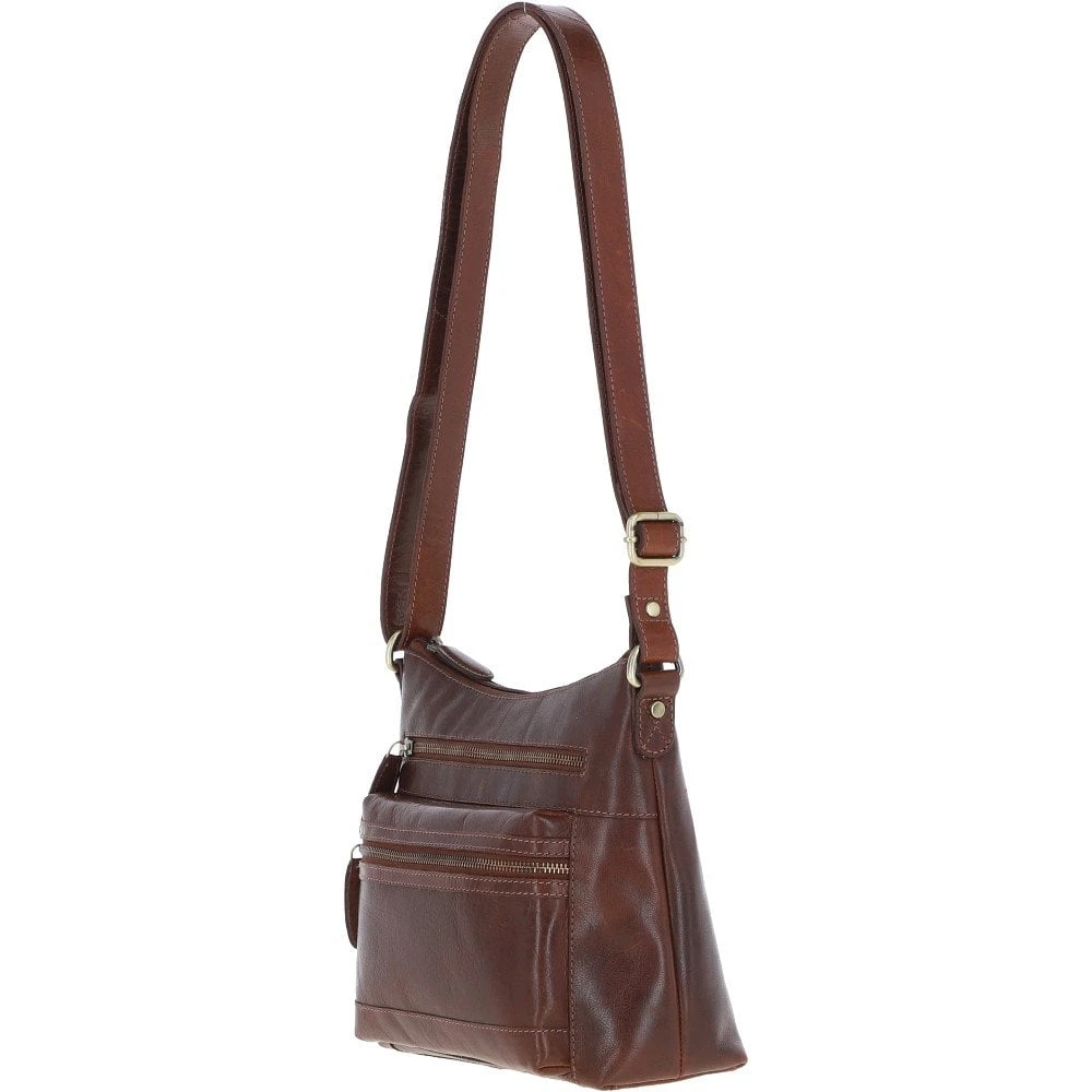 Medium Leather Shoulder Bag Chestnut: T-83 5 Medium Leather Shoulder Bag Chestnut: T-83 - Image 3