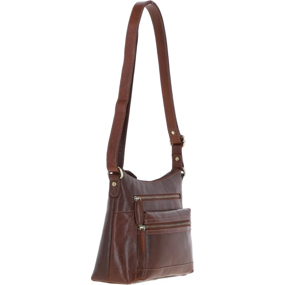 Medium Leather Shoulder Bag Chestnut: T-83 7 Medium Leather Shoulder Bag Chestnut: T-83 - Image 5