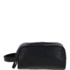 Men’s Dual Zip Leather Washbag – Black: T-78
