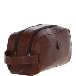 Men’s Dual Zip Leather Washbag – Chestnut Tan: T-78 -Luxe Style Central ashwood men s dual zip leather washbag chestnut tan t 78 p6762 24646 image