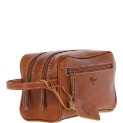 Men’s Dual Zip Leather Washbag – Cognac: FE-09 -Luxe Style Central ashwood men s dual zip leather washbag cognac fe 09 p6746 24673 image