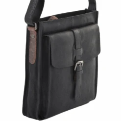 Mens 3 Pocket Medium Leather Messenger Bag Black : 4552 7 Mens 3 Pocket Medium Leather Messenger Bag Black : 4552 -Luxe Style Central ashwood mens 3 pocket medium leather messenger bag black 4552 p654 2672 image