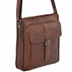 Mens 3 Pocket Medium Leather Messenger Bag Tan : 4552 -Luxe Style Central ashwood mens 3 pocket medium leather messenger bag tan 4552 p655 2676 image