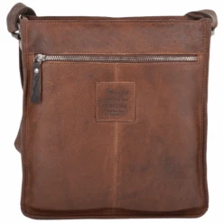 Mens 3 Pocket Medium Leather Messenger Bag Tan : 4552 -Luxe Style Central ashwood mens 3 pocket medium leather messenger bag tan 4552 p655 2677 image