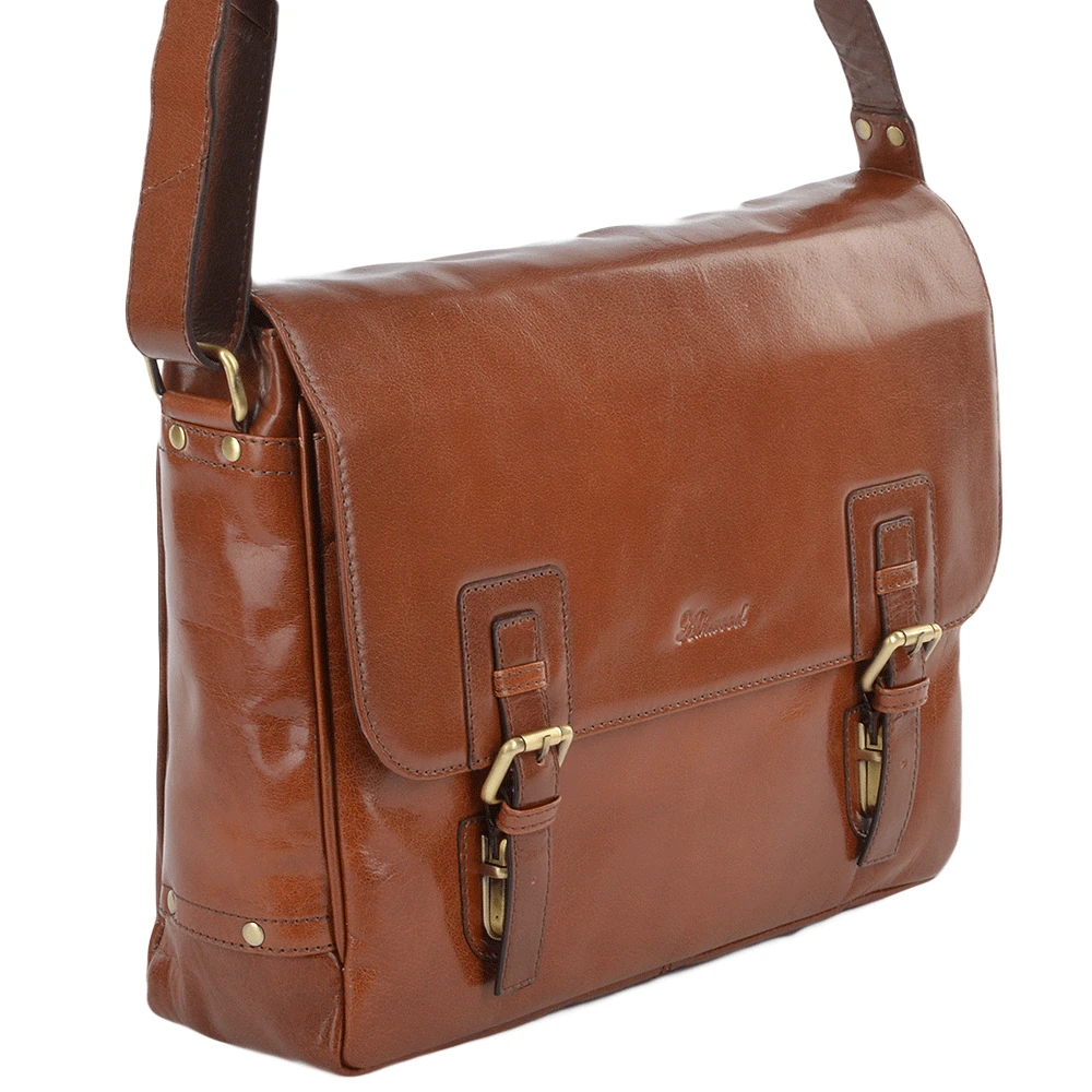Mens Double Clasp Laptop Satchel Chestnut/vt : Jasper 4 Mens Double Clasp Laptop Satchel Chestnut/vt : Jasper - Image 2