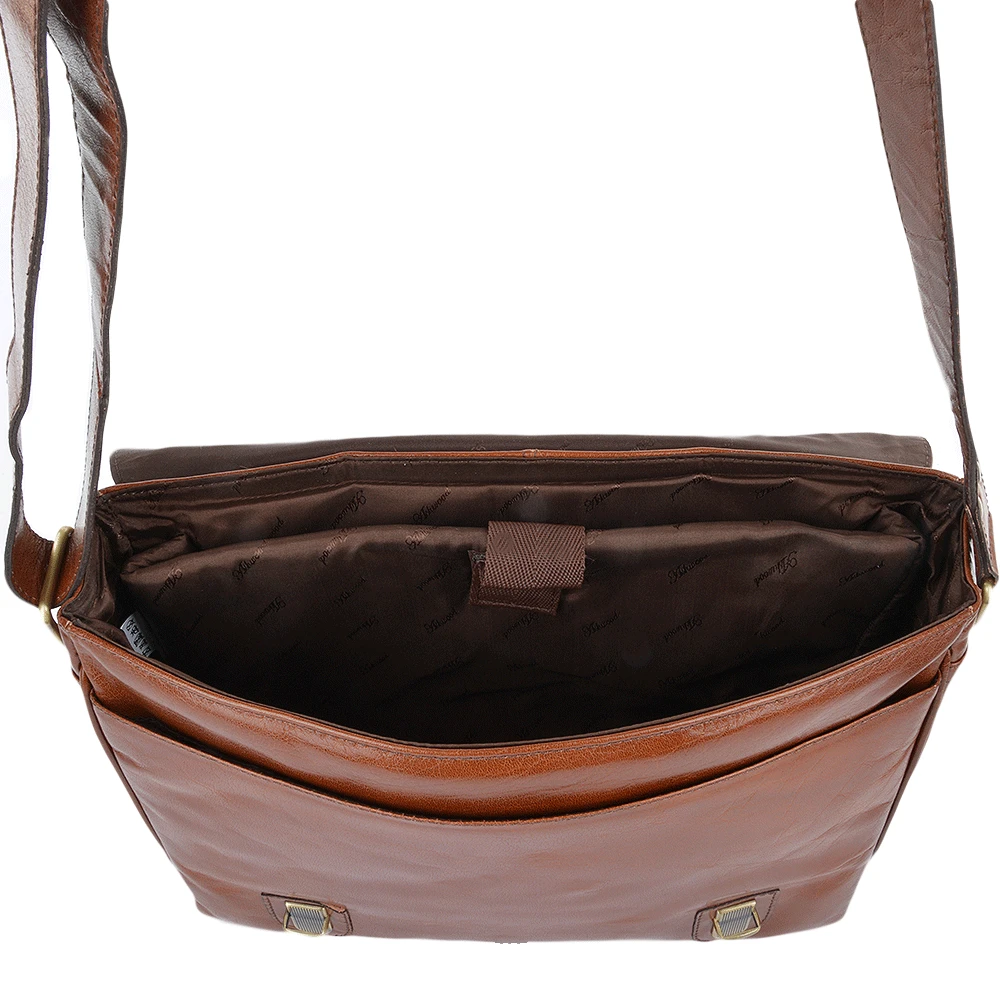 Mens Double Clasp Laptop Satchel Chestnut/vt : Jasper 6 Mens Double Clasp Laptop Satchel Chestnut/vt : Jasper - Image 4