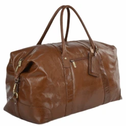 Mens Large Vegetable Tanned Leather Travel Holdall Chestnut : Harold -Luxe Style Central ashwood mens large vegetable tanned leather travel holdall chestnut harold p630 2539 image
