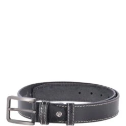 Mens Leather Belt Black: AB-02
