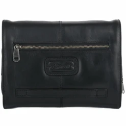Mens Leather Hanging Toiletry Bag Black : Phil -Luxe Style Central ashwood mens leather hanging toiletry bag black phil p603 2429 image
